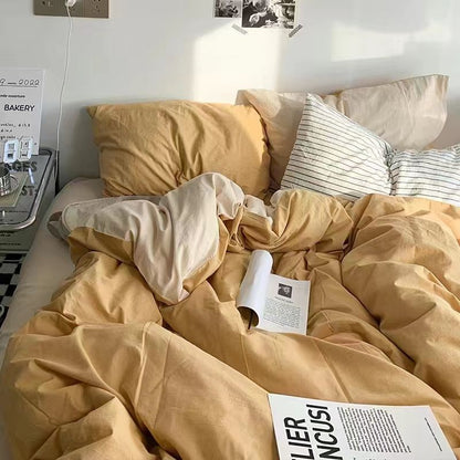 Bedding Set Nordic Single Double Flat Sheet Duvet Cover Pillowcase Soft Microfiber Full Queen Size Bed Linen