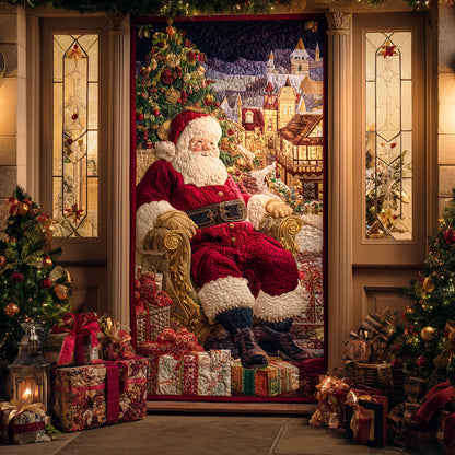 Santa Gift Parade Quilted Door Cover