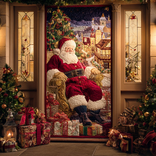 Santa Gift Parade Quilted Door Cover