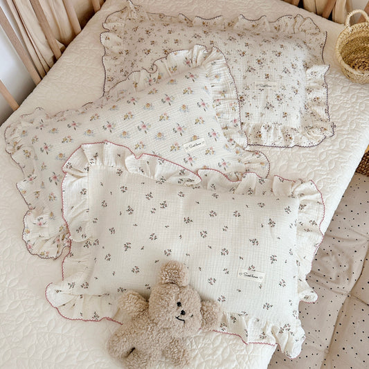Baby Pillowcase Floral Print Cotton Muslin Newborn Pillow Case Pillow Cover for Baby 30x50cm 48x74cm