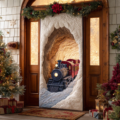 Snow Valley Train Quilted Door Cover