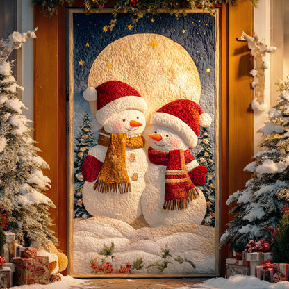 Snowman Winter Cheer Quilted Door Cover