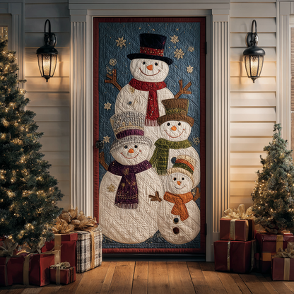 Winter Snowman Quilted Door Cover