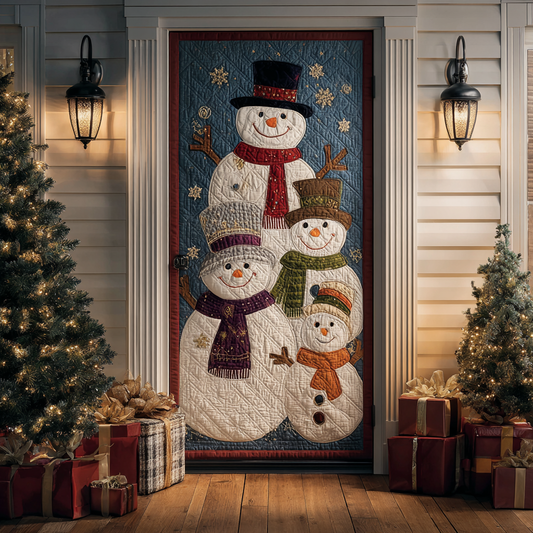 Winter Snowman Quilted Door Cover