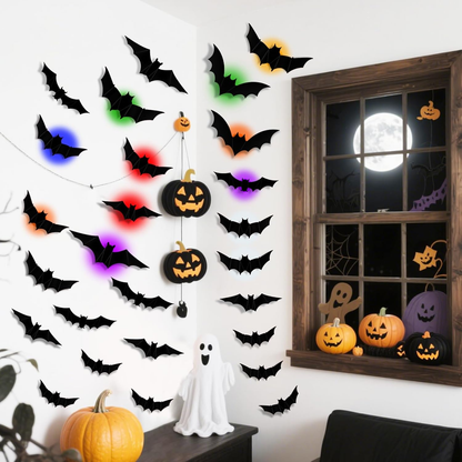 3D Halloween Bat Light Decoration