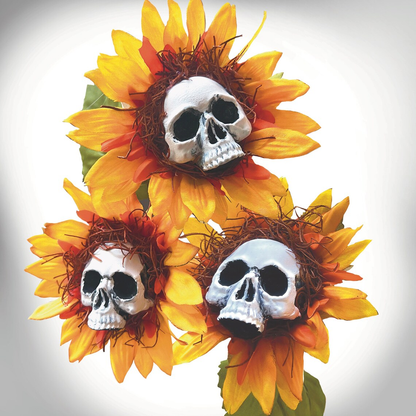 Handmade Creative Halloween Skull Sunflower Decoration