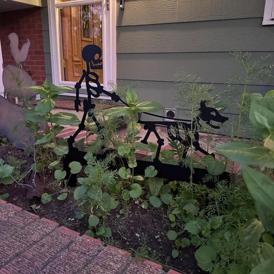 'Ghost Dog Walker' Metal Garden Stake