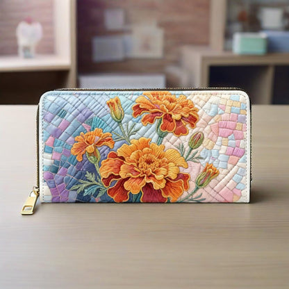 Carnations Van Quilted Wallet