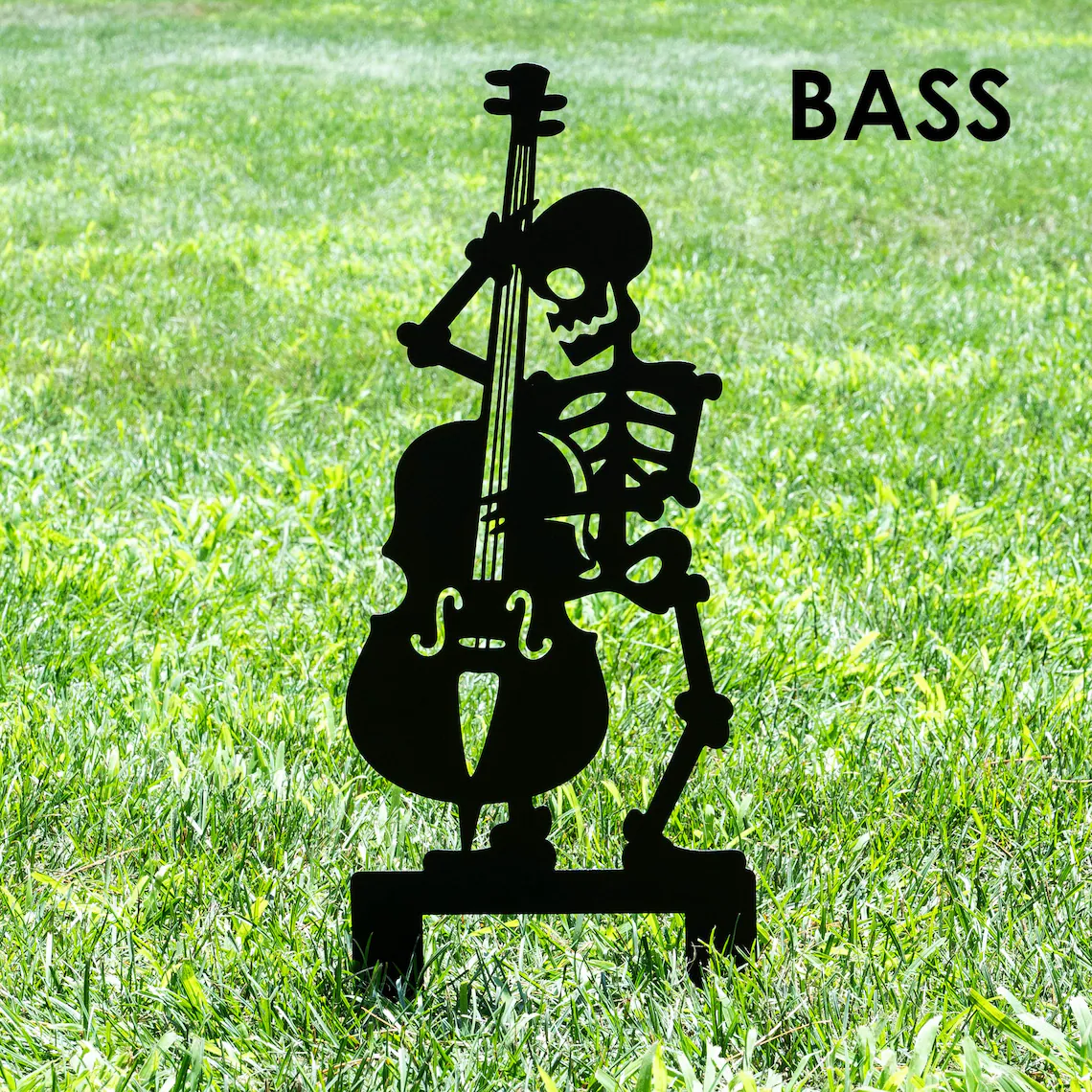 Metal Skull Band Garden Stake
