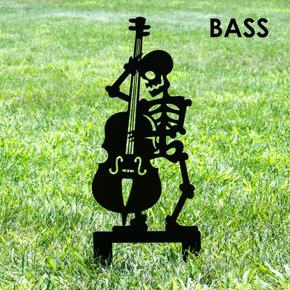 Metal Skull Band Garden Stake