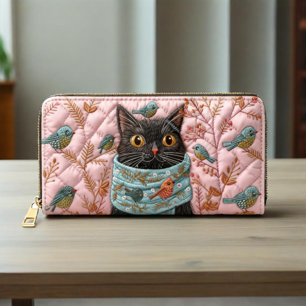 Mr. Black Cat Van Quilted Wallet