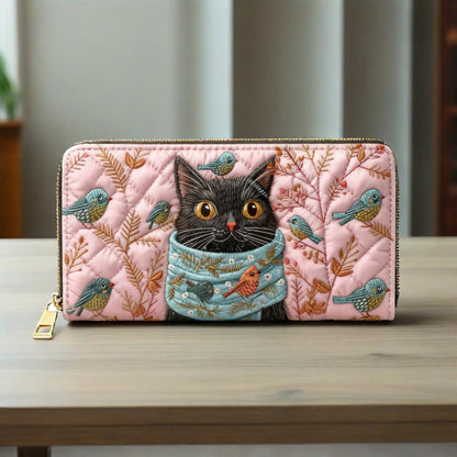 Mr. Black Cat Van Quilted Wallet