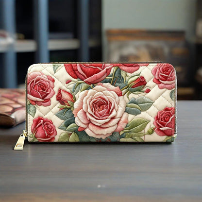 Allure of Roses Van Quilted Wallet