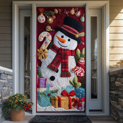 Winter Wink Quilted Door Cover