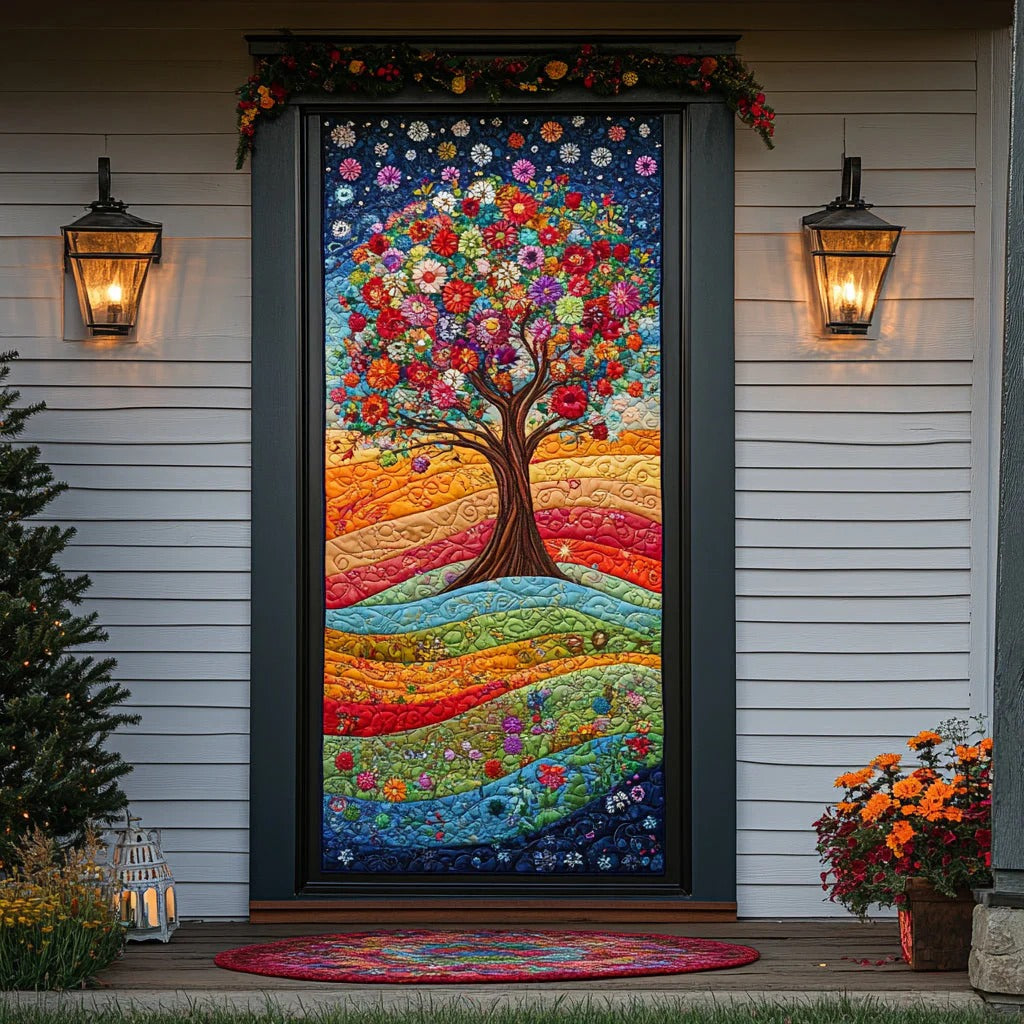 Celestial Roots Quilted Door Cover