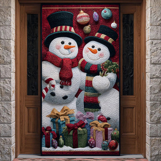 Snowy Hug Quilted Door Cover