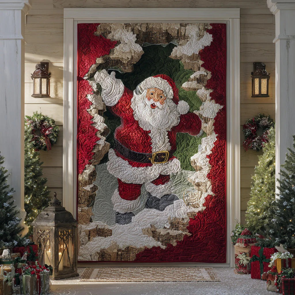 Santa Knock Quilted Door Cover