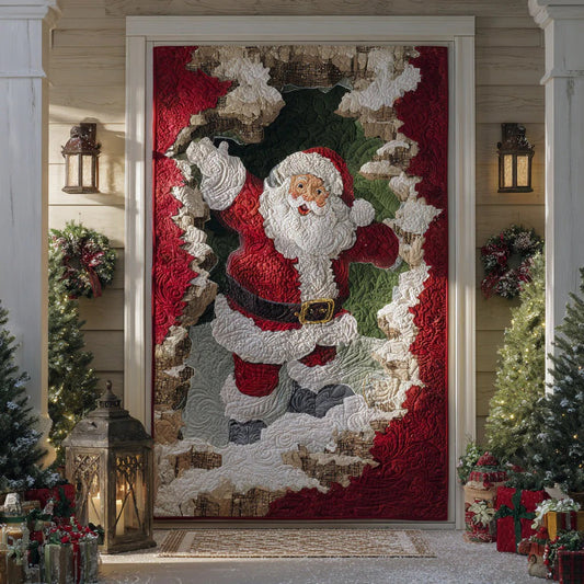 Santa Knock Quilted Door Cover