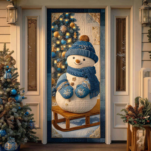 Snowman Snow Globe Dream Quilted Door Cover