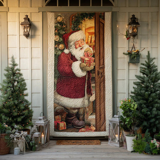 Santa Doorstep Quilted Door Cover Quilted Door Cover