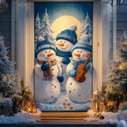 Snowman Winter Parade Quilted Door Cover