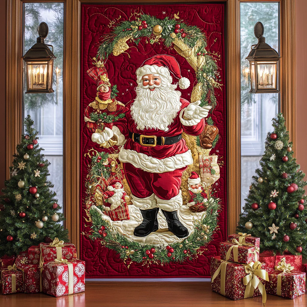 Santa Cheer Quilted Door Cover