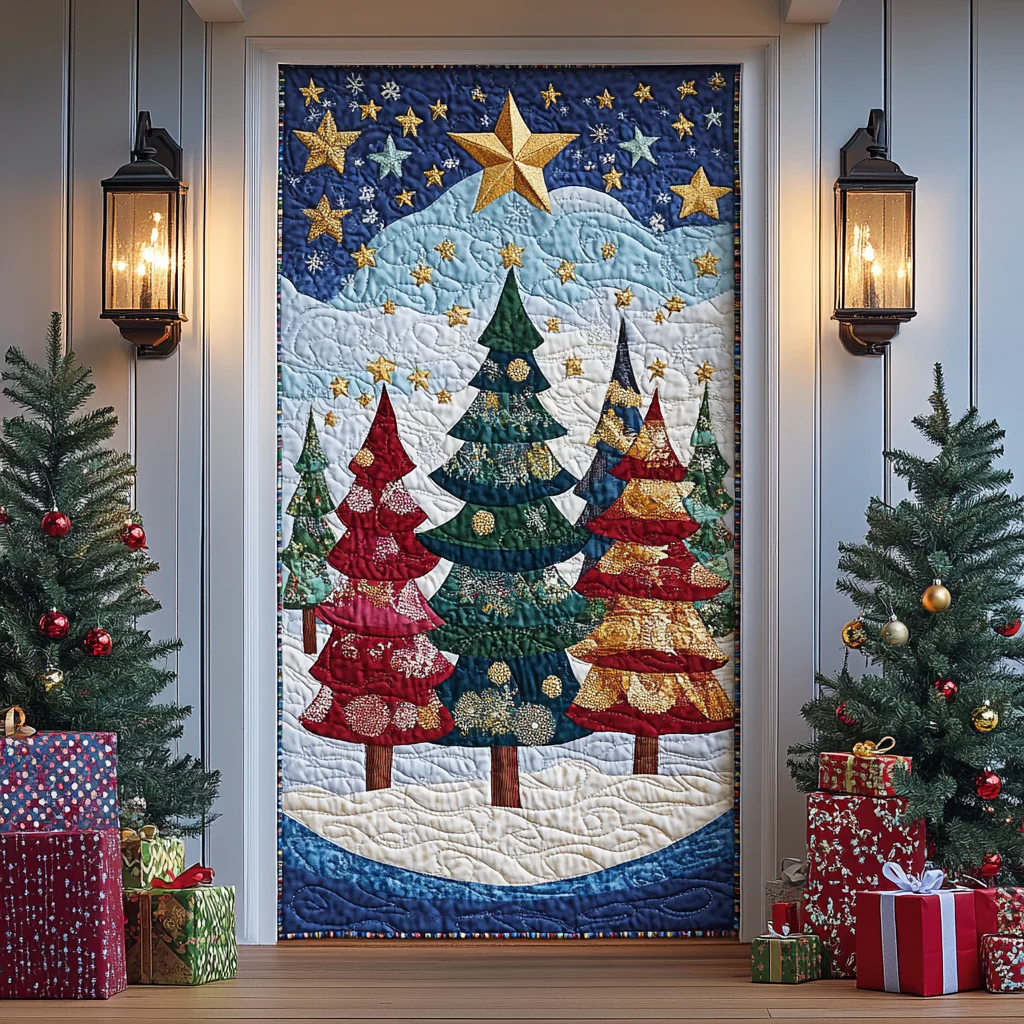 Joyful Scene Quilted Door Cover