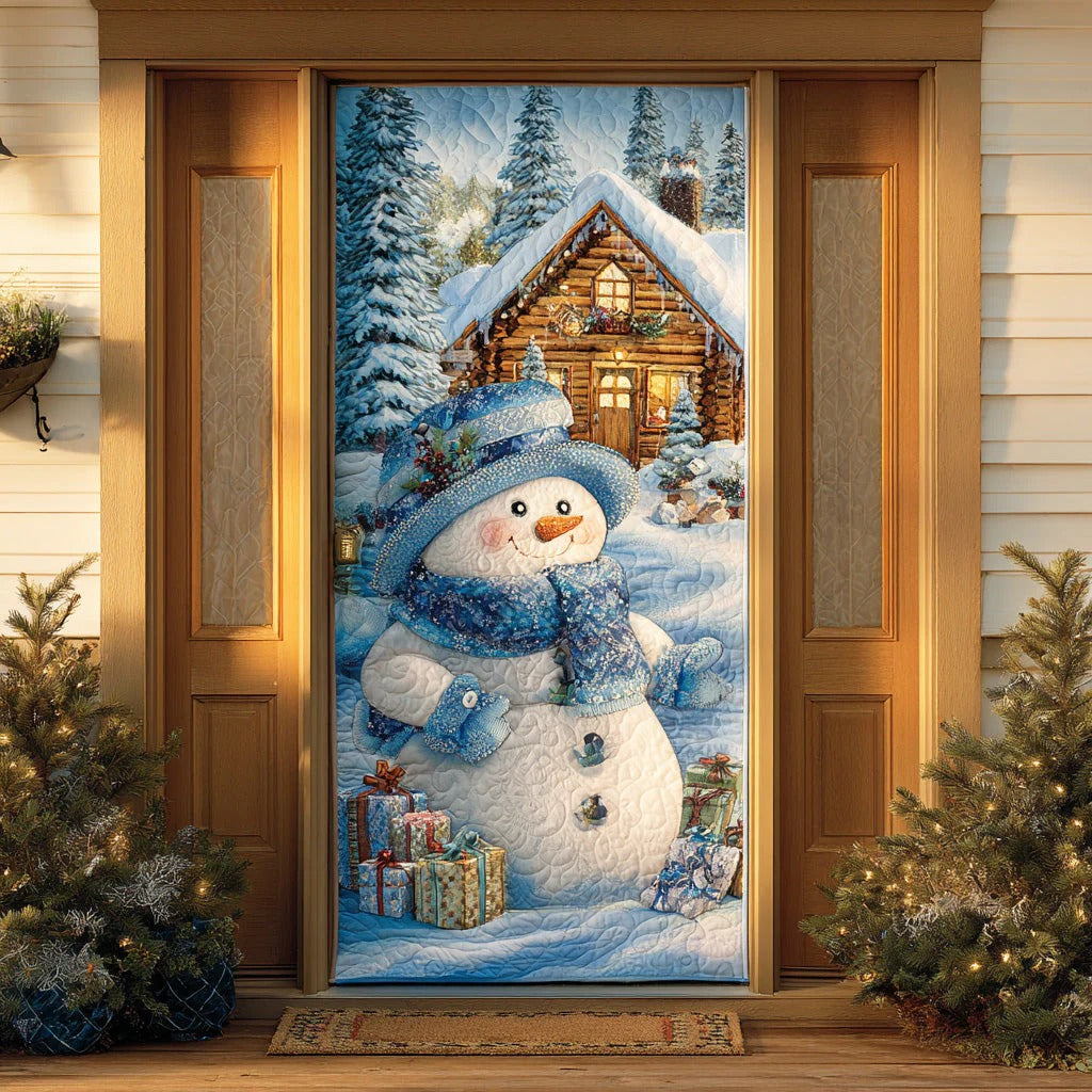 Snowman Frost Fun Quilted Door Cover