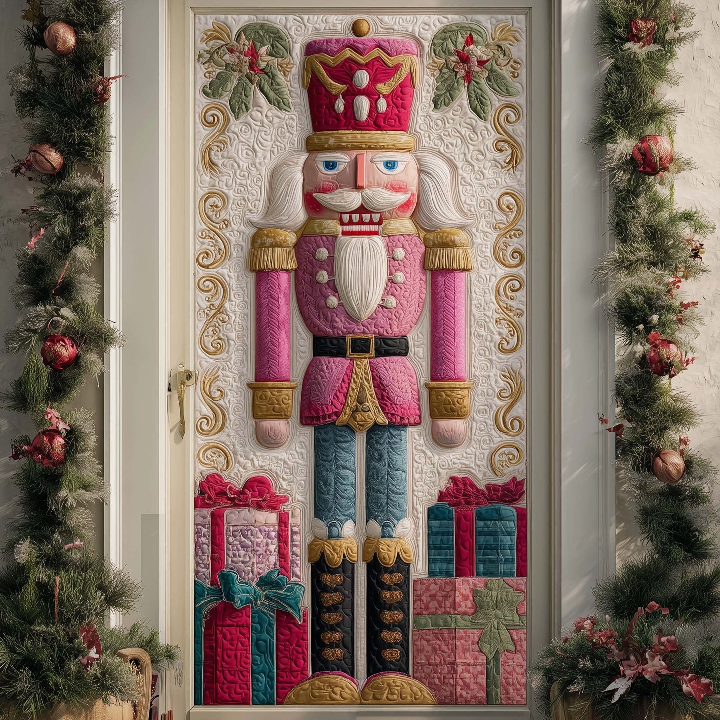 Pink Soldier Quilted Door Cover